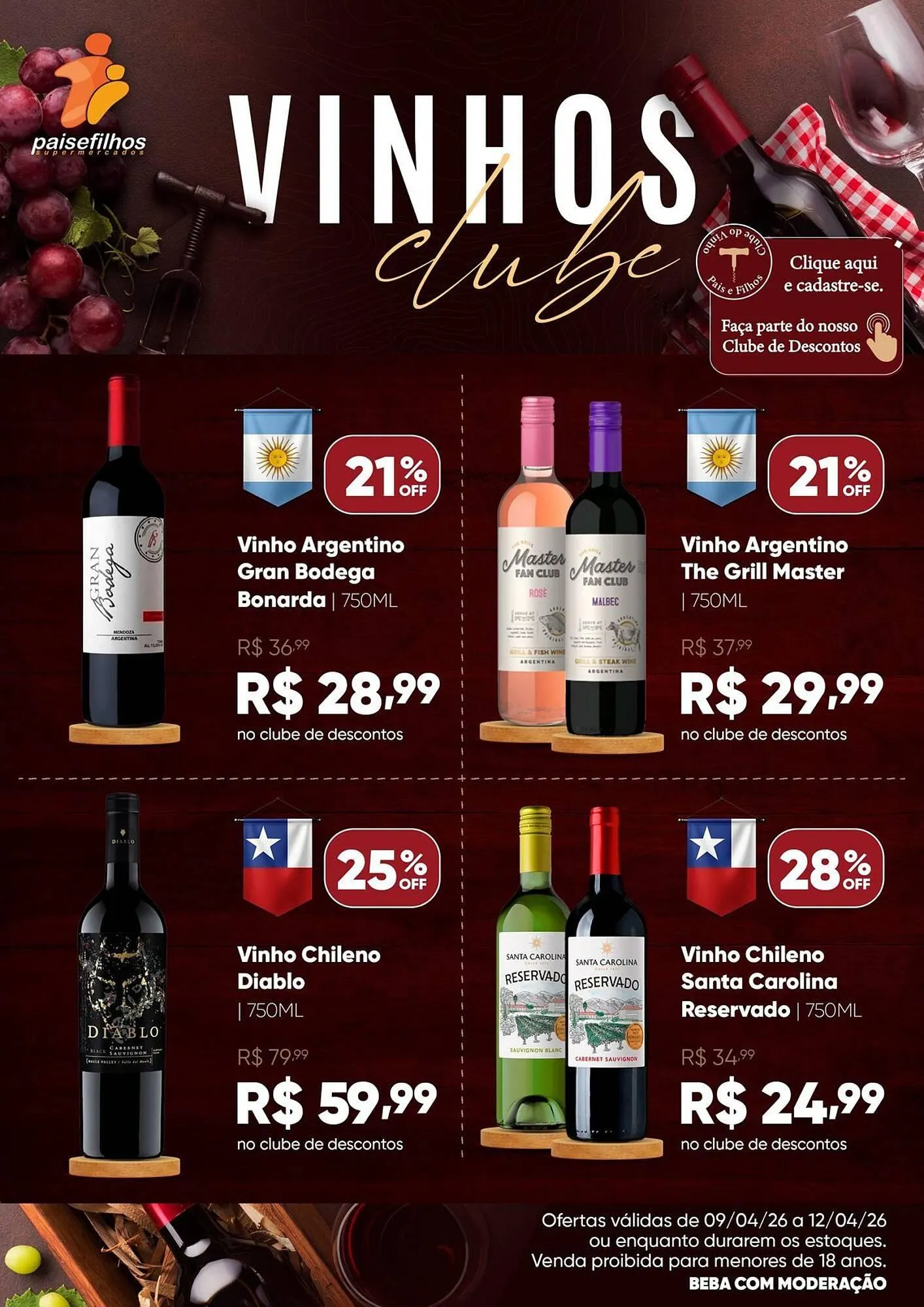 Encarte de Catálogo Pais e Filhos Supermercados 9 de abril até 12 de abril 2026 - Pagina 1