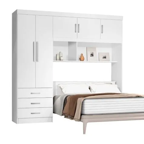 Guarda Roupas Casal Dormitório com 5 Portas Casal Cancun J&A Branco