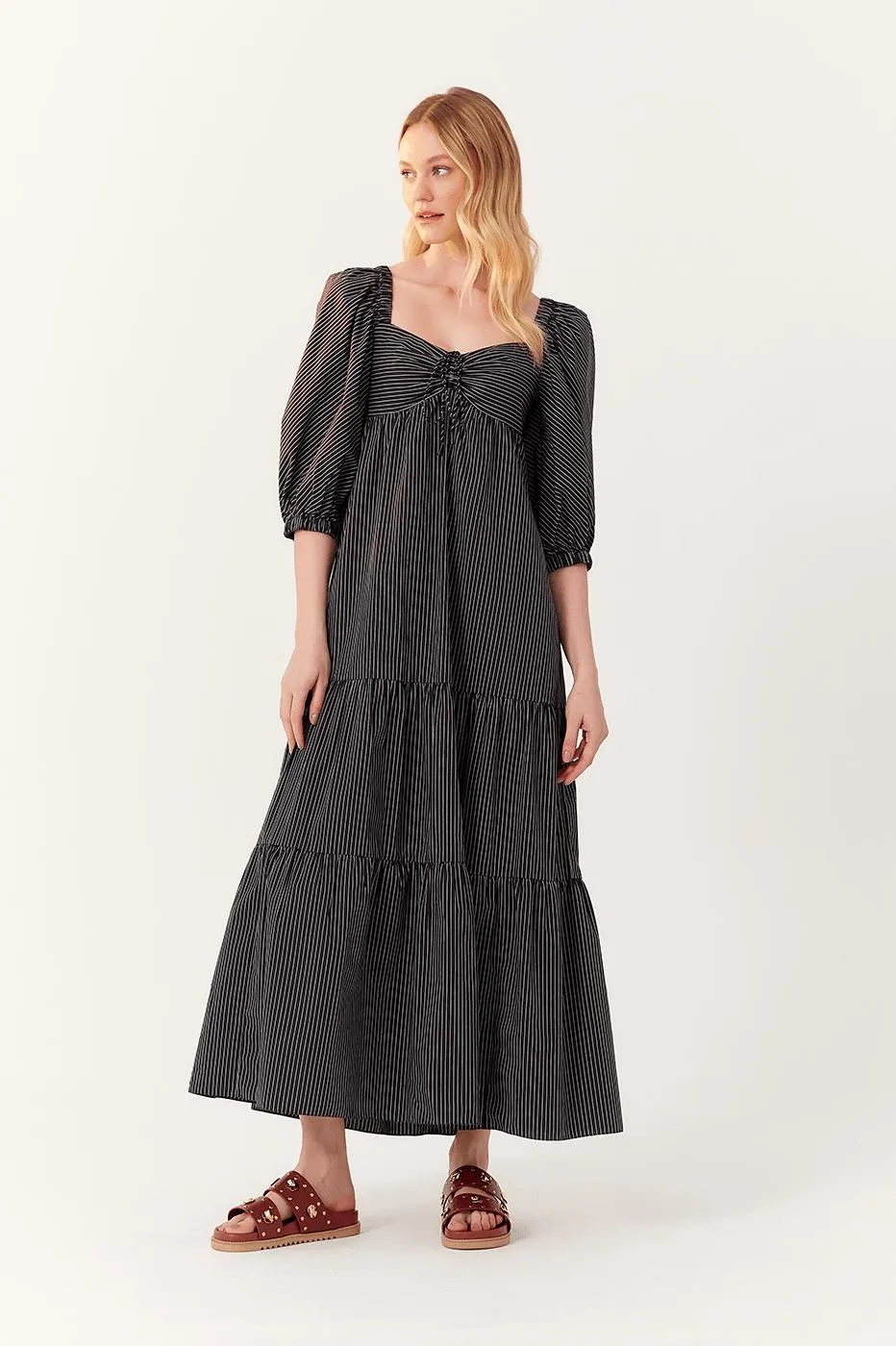 Vestido Cropped Algodão Listras