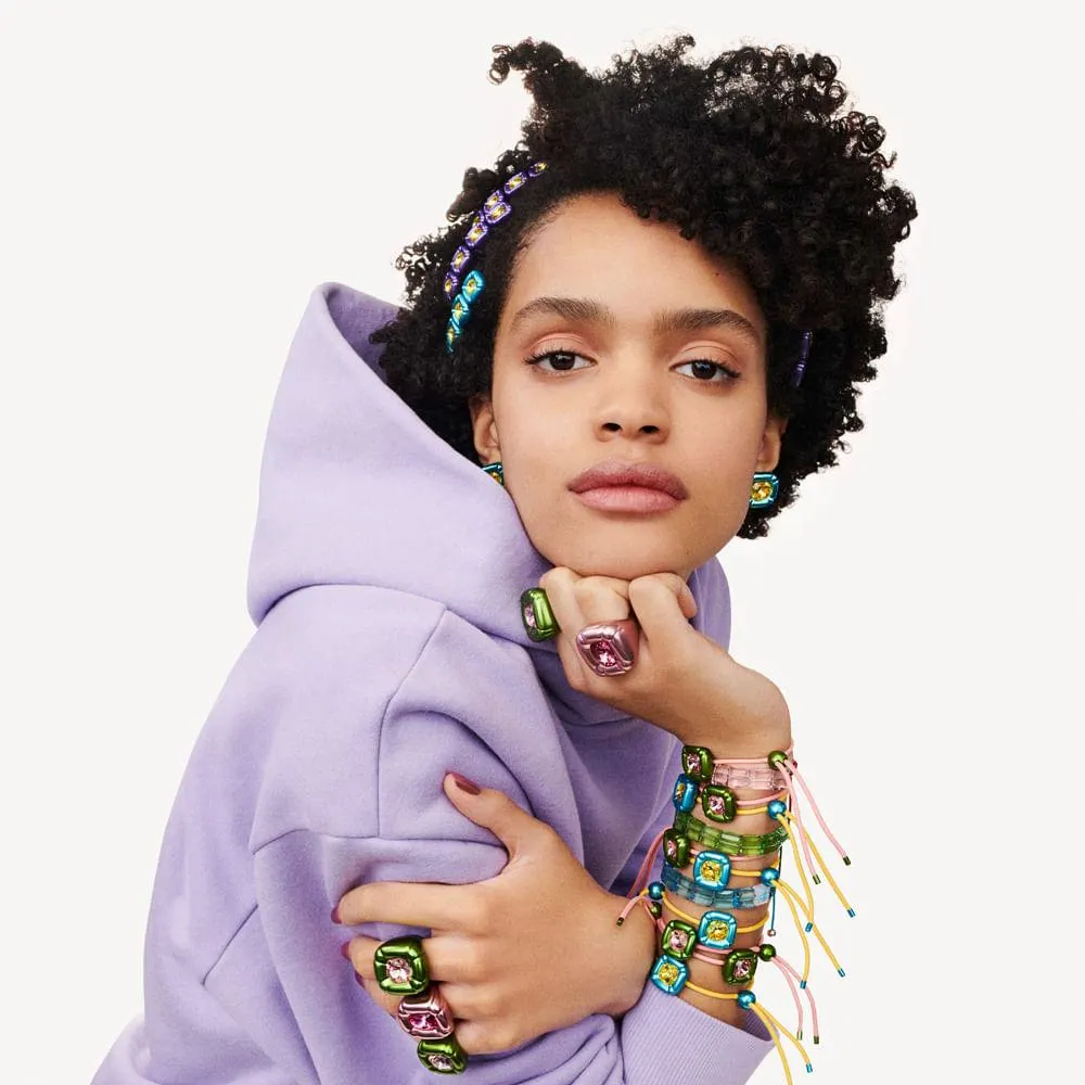 Pulseira Dulcis, Cristais de lapidação cushion, Azul