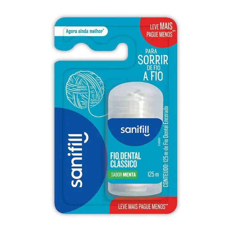 Fio Dental Sanifill Classico 125 Metros Leve Mais Pague Menos
