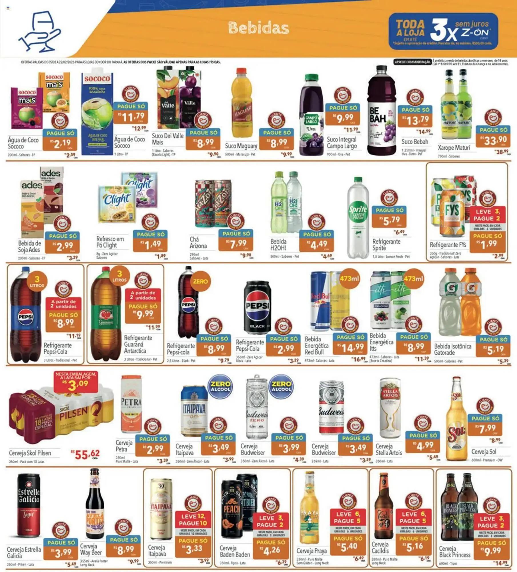 Encarte de Catálogo Supermercados Condor 5 de fevereiro até 22 de fevereiro 2026 - Pagina 17