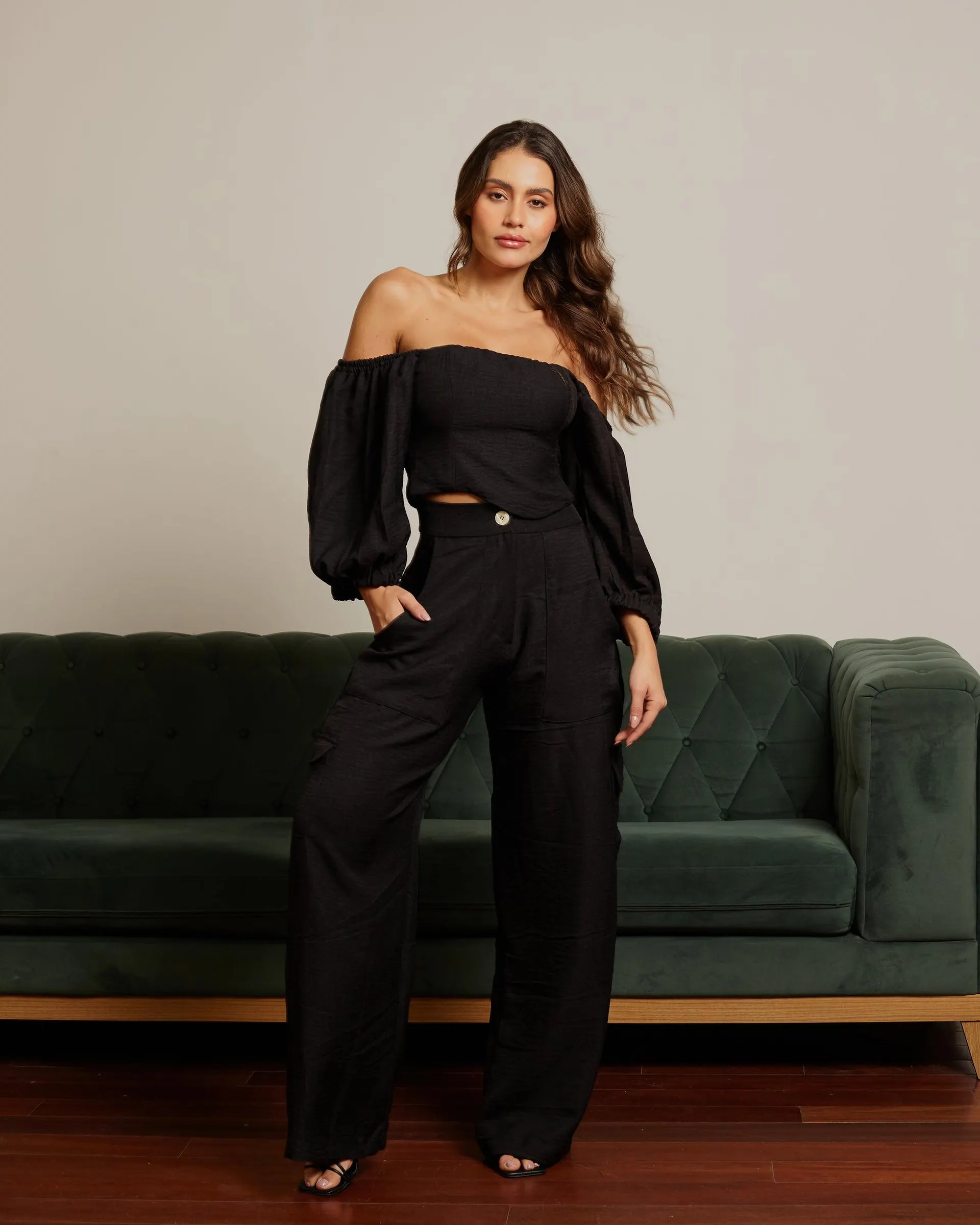 Calça pantalona cargo