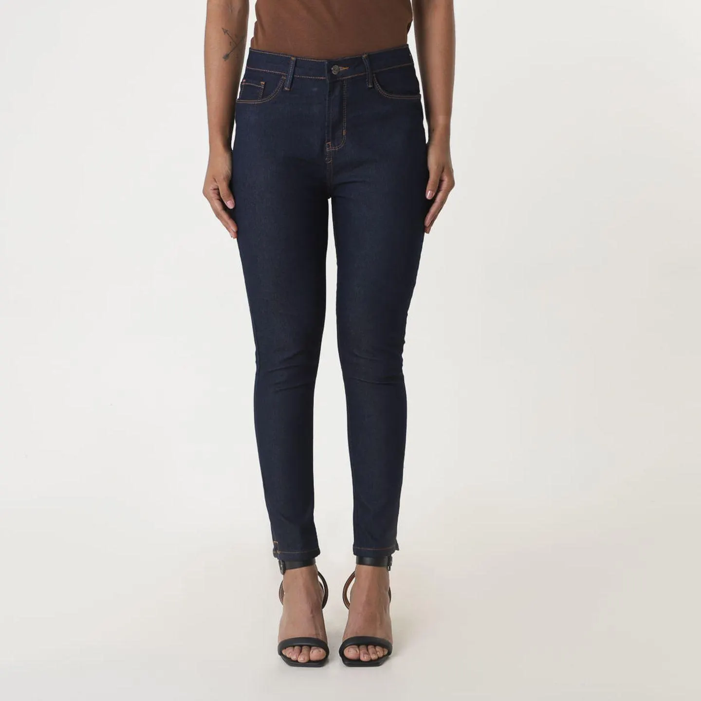 Calça Jeans Amaciada Five Pocket Bigodes 3D Ink