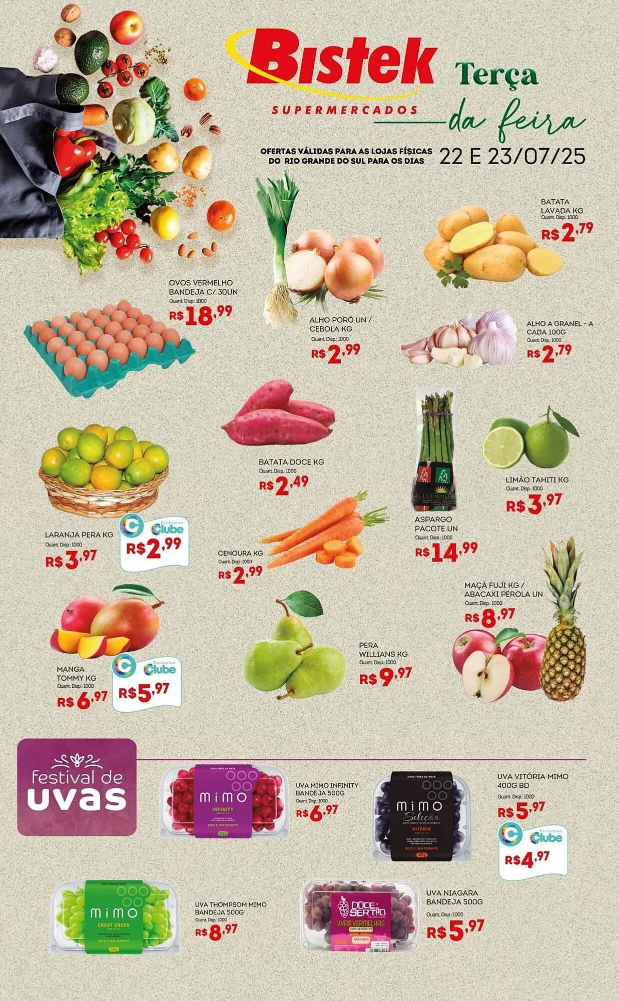 Encarte de Catálogo Bistek Supermercados 22 de julho até 23 de julho 2025 - Pagina 1