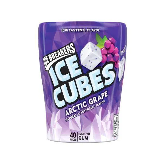 Ice Cubes Sugar Free Arctic Grape Gum Bottle Packs 92g