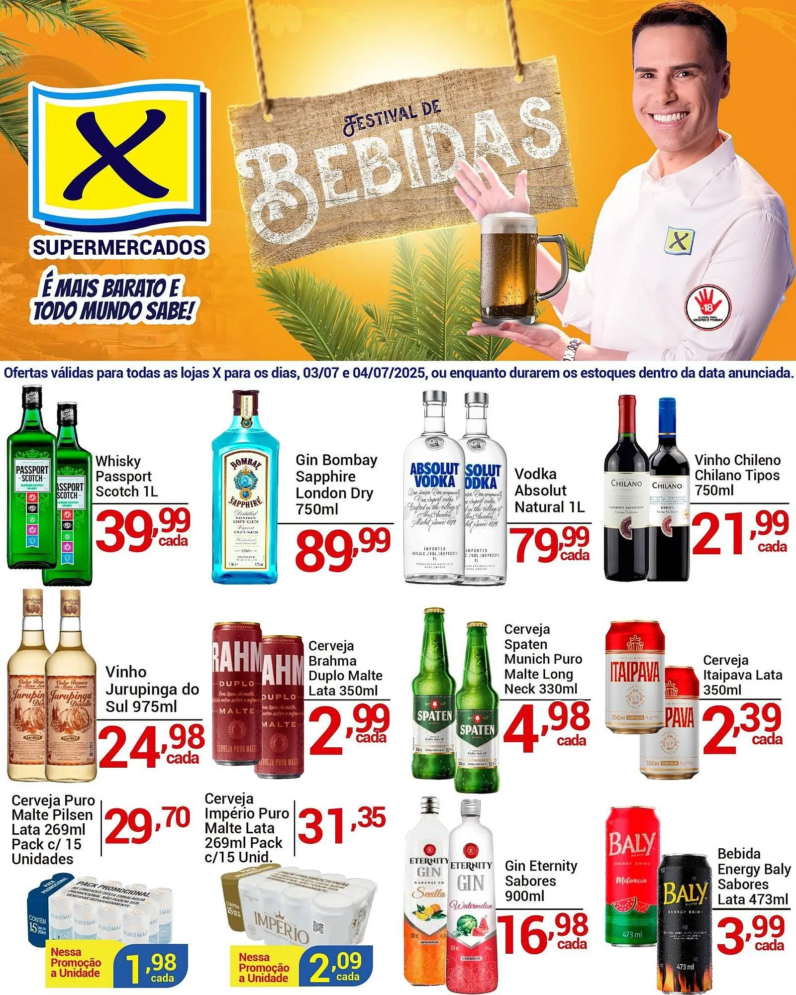 Encarte de Catálogo X Supermercados 3 de julho até 4 de julho 2025 - Pagina 1