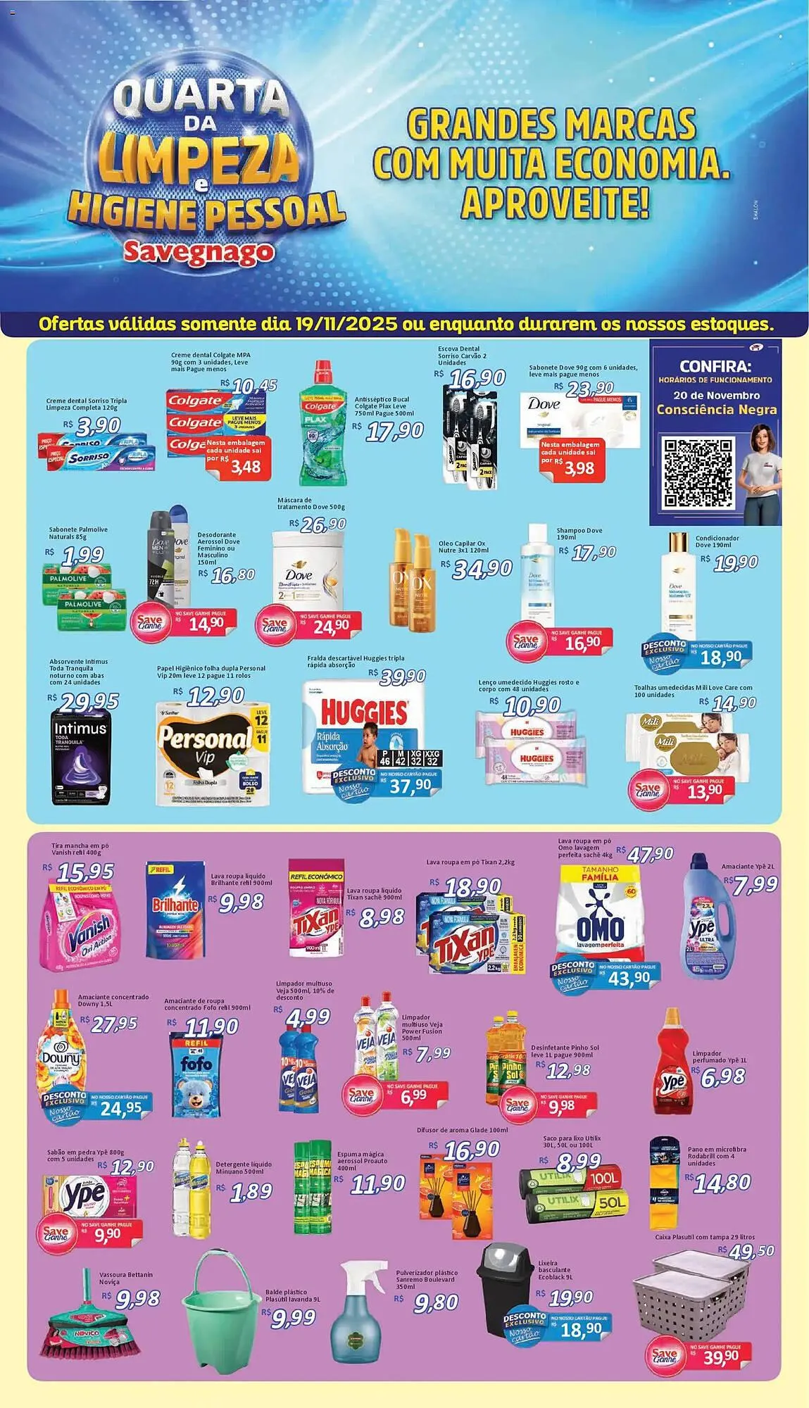 Encarte de Catálogo Supermercados Savegnago 19 de novembro até 20 de novembro 2025 - Pagina 1