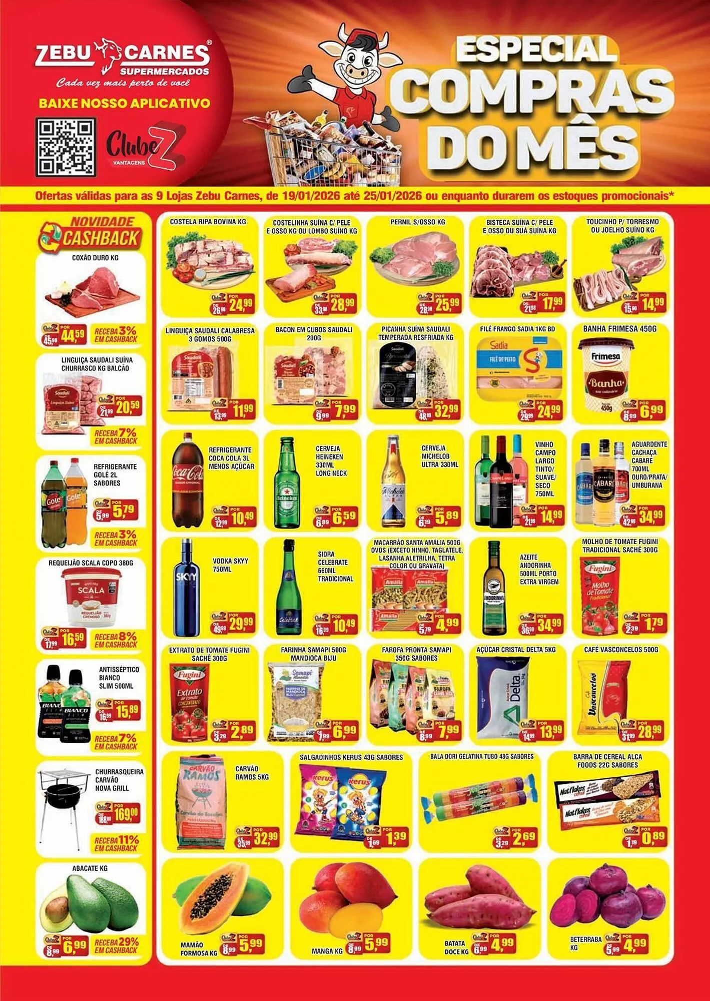 Encarte de Catálogo Zebu Carnes Supermercados 19 de janeiro até 25 de janeiro 2026 - Pagina 1