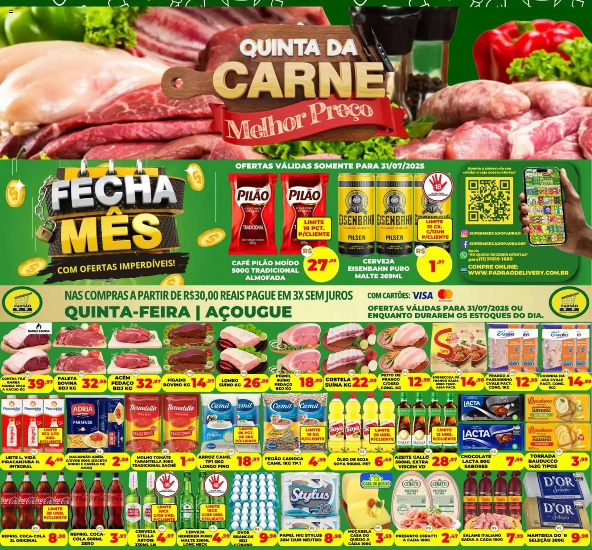 Encarte de Catálogo Supermercado Padrão 28 de julho até 31 de julho 2025 - Pagina 1
