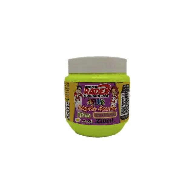 Tinta Guache Neon Asuper 220ml Amarelo - Radex