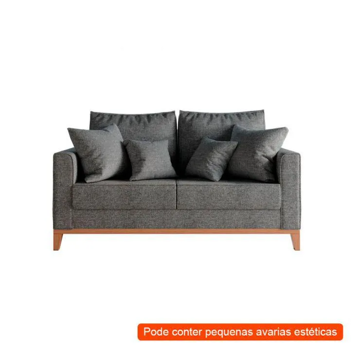 [OUTLET] Sofá 2 Lugares 190 cm Beny Linho Cotton Grafite