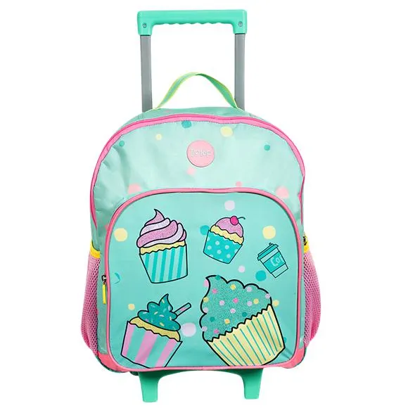 mochila de rodinha escolar infantil cupcake tip top