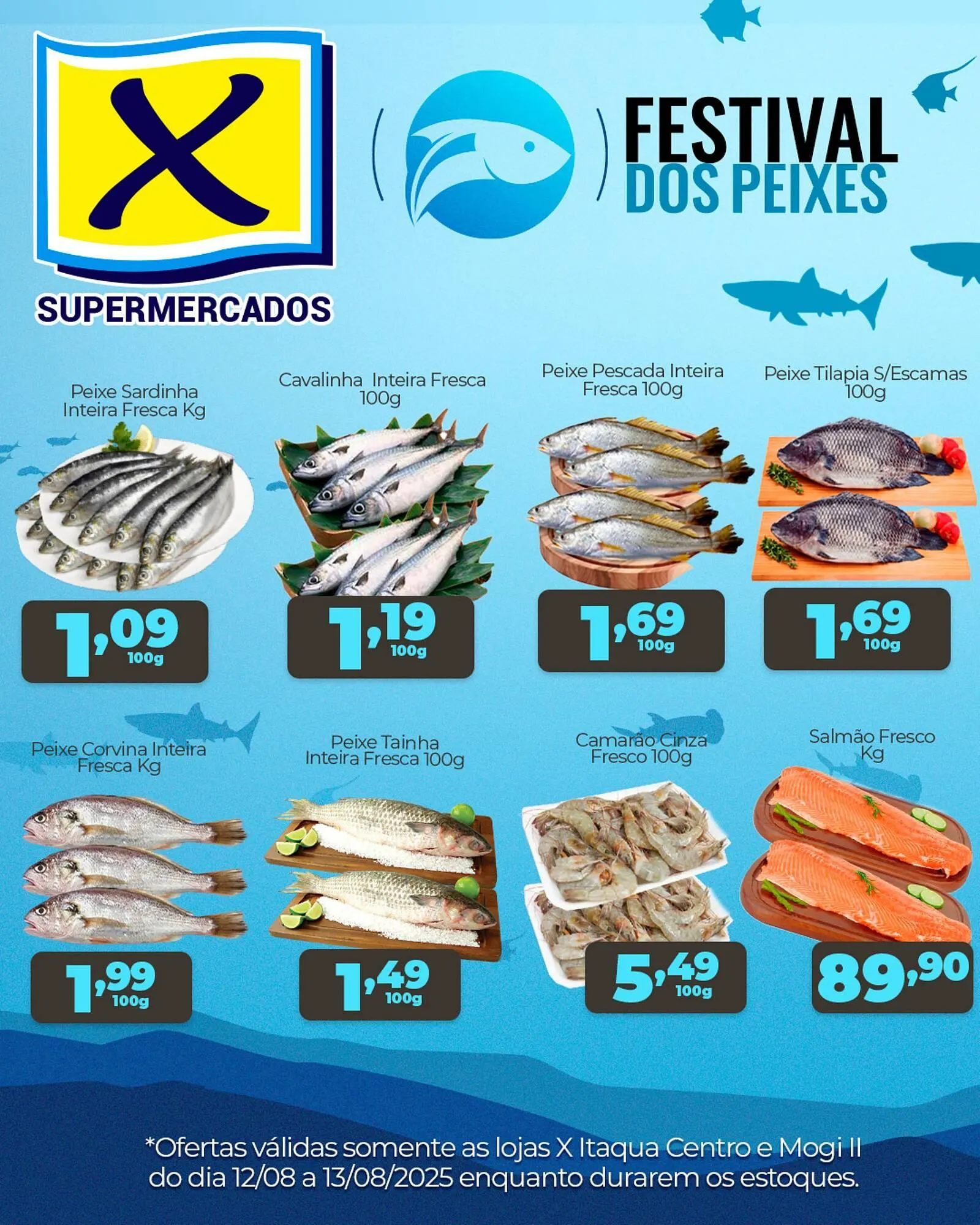 Encarte de Catálogo X Supermercados 12 de agosto até 13 de agosto 2025 - Pagina 1