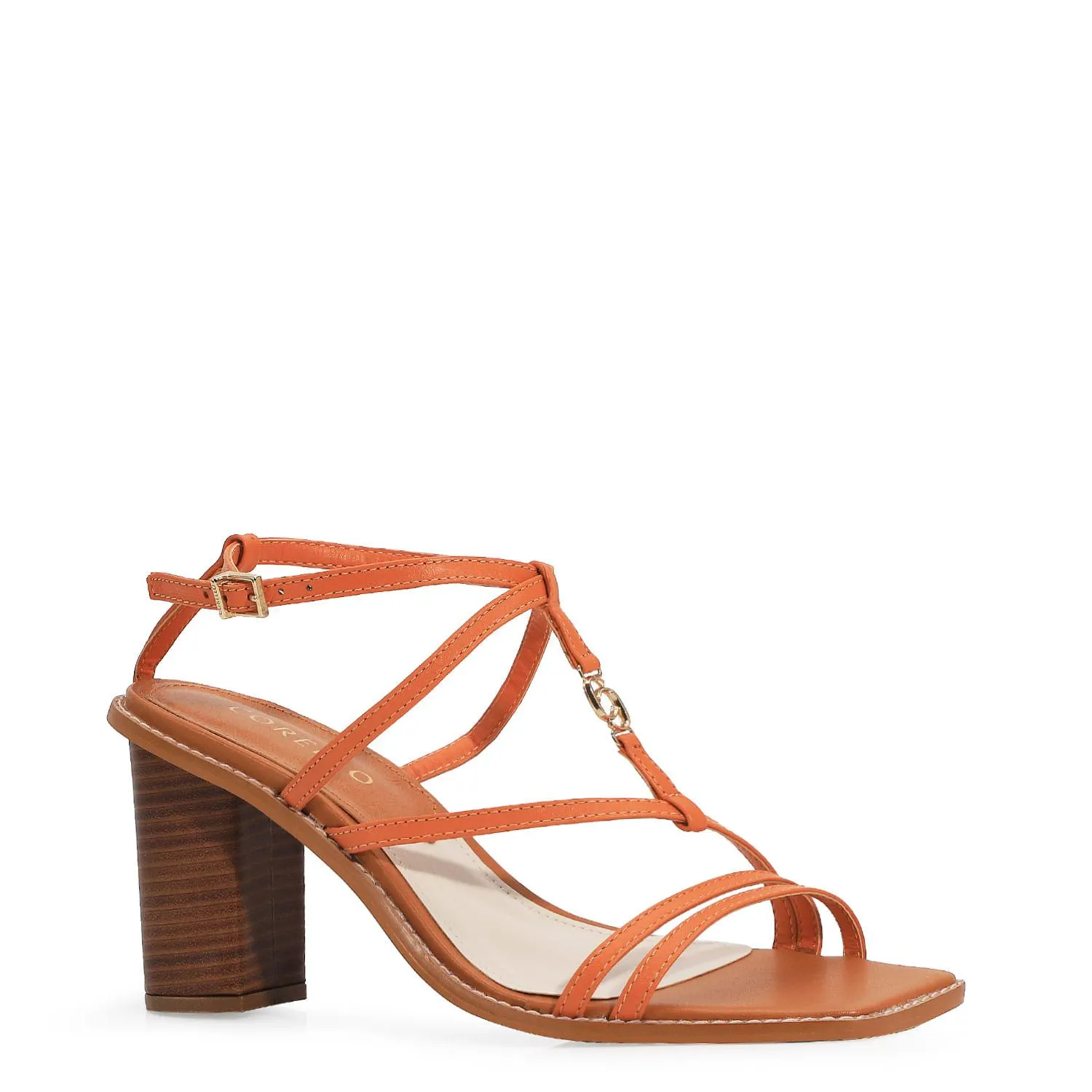 Sandália Couro Laranja