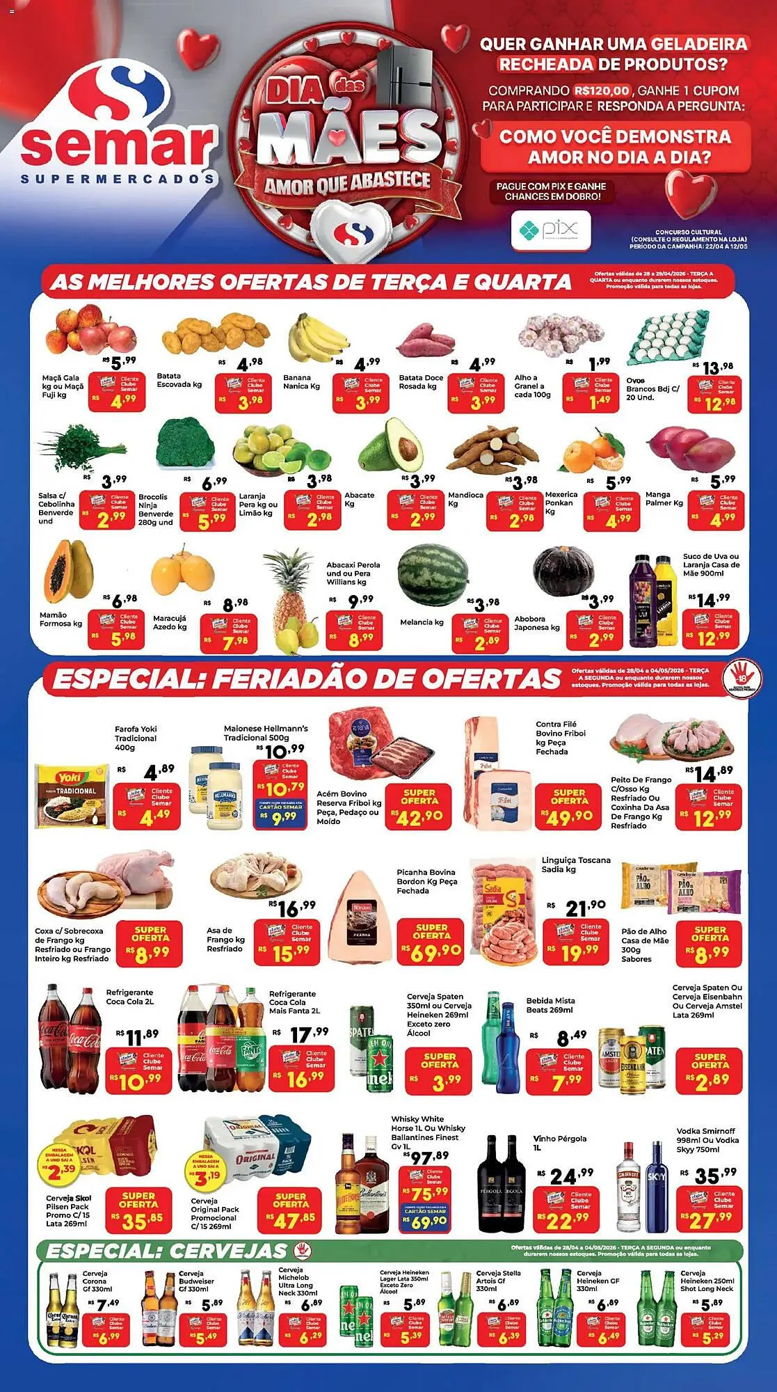 Encarte de Folheto Semar Supermercado 28 de abril até 4 de maio 2026 - Pagina 1