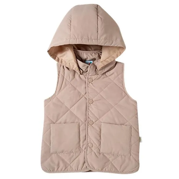 Colete com capuz estampa lisa microfibra kids tip top