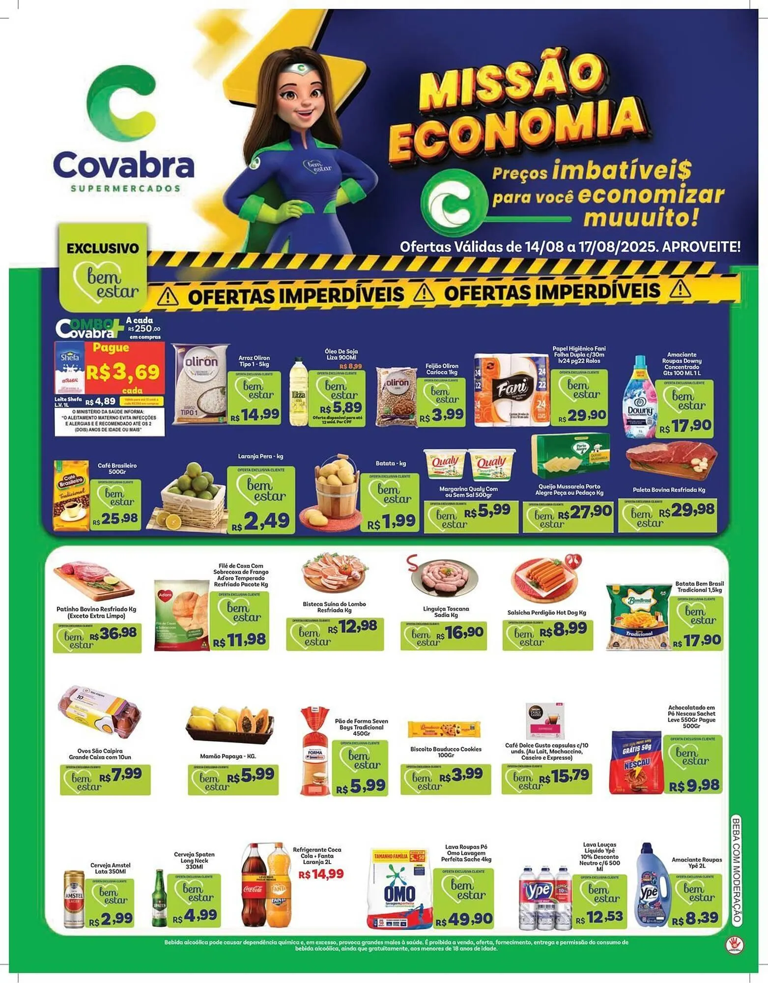 Encarte de Catálogo Covabra Supermercados 14 de agosto até 17 de agosto 2025 - Pagina 1