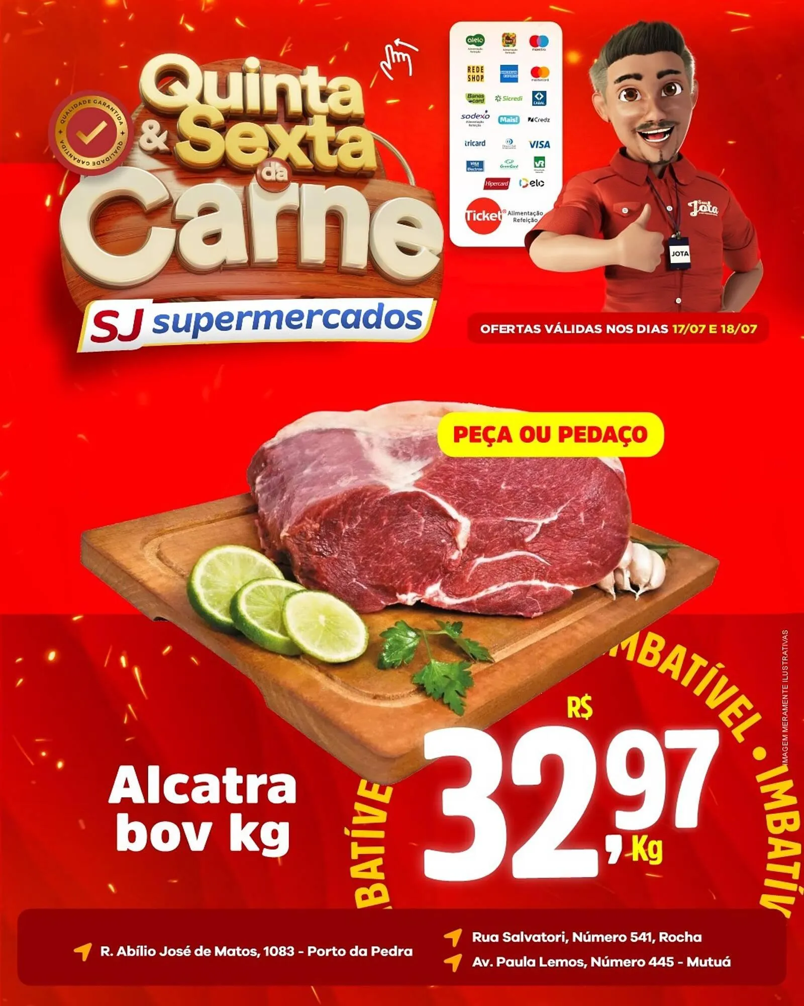Encarte de Catálogo Sj Supermercados 17 de julho até 18 de julho 2025 - Pagina 1