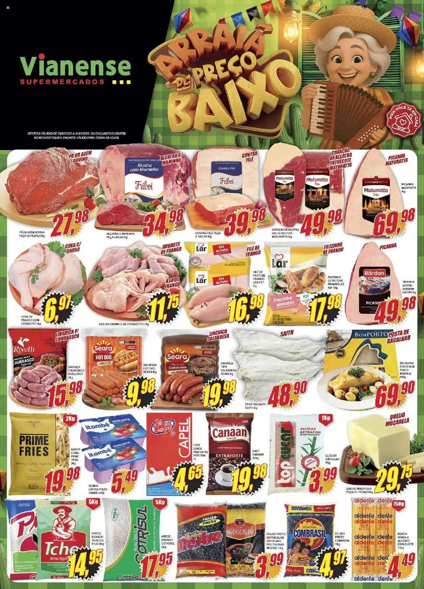Encarte de Catálogo Vianense Supermercados 25 de julho até 1 de agosto 2025 - Pagina 1