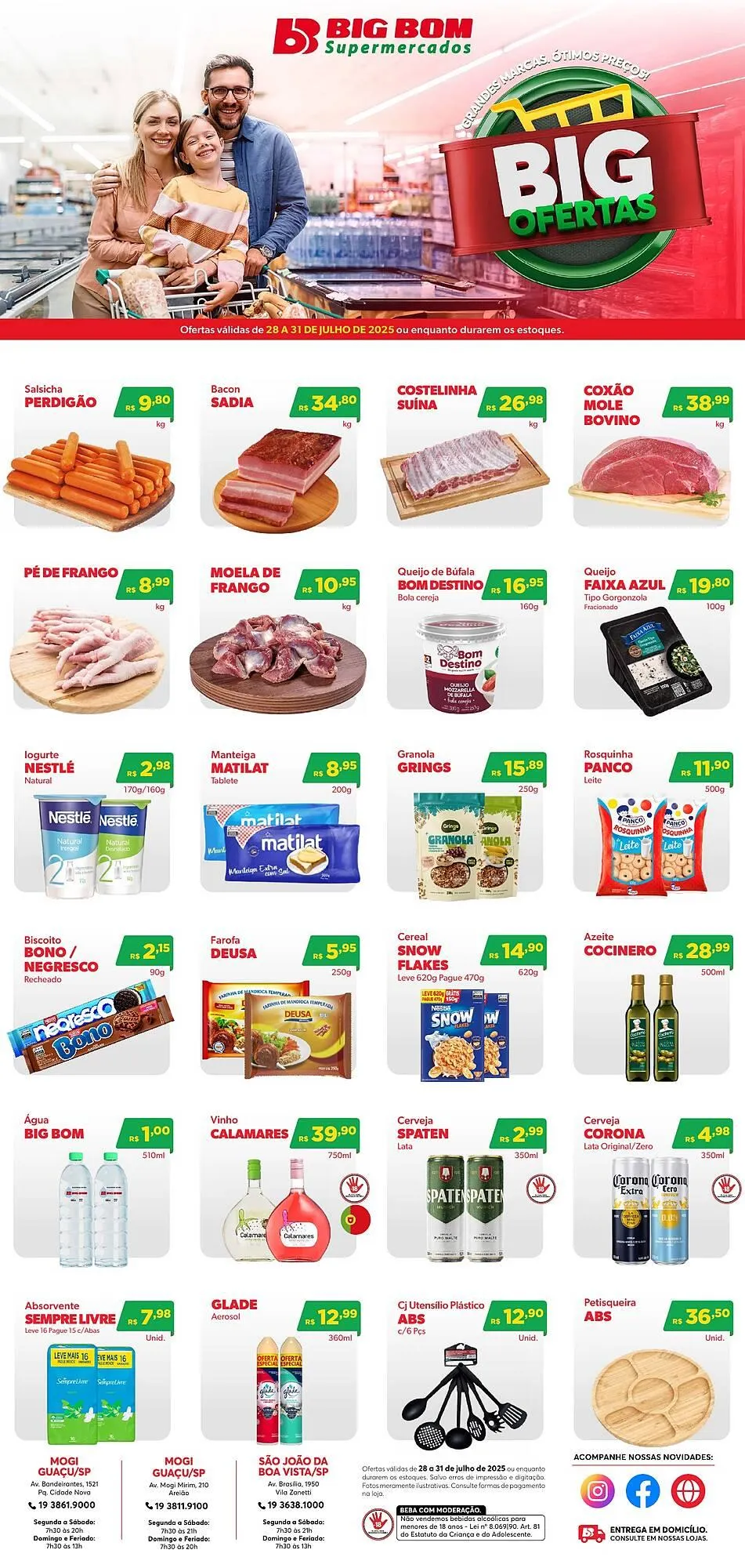 Encarte de Catálogo Big Bom Supermercados 28 de julho até 31 de julho 2025 - Pagina 1