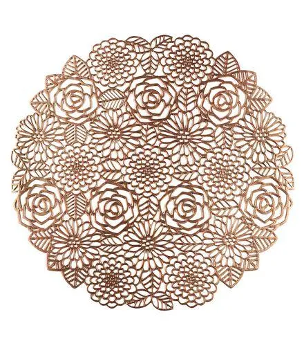 Lugar Americano Flowers Metalizado Rose Plástico Lyor 38cm 7880