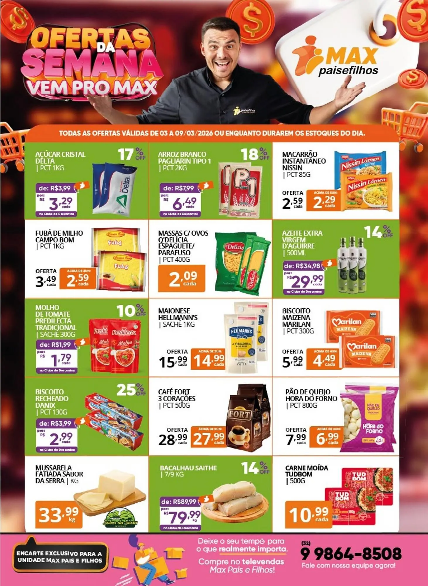 Encarte de Catálogo Pais e Filhos Supermercados 3 de março até 9 de março 2026 - Pagina 1