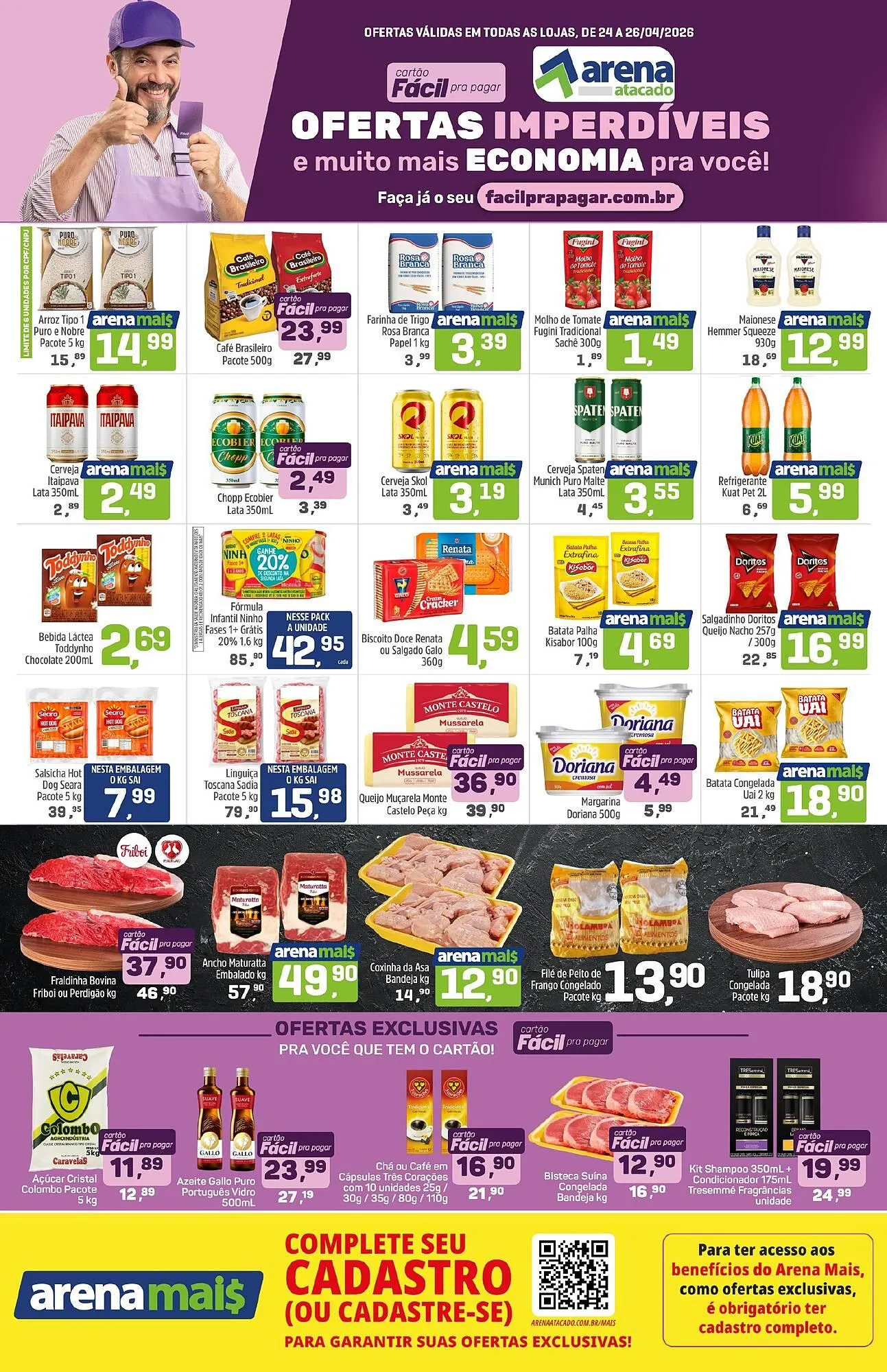 Encarte de Folheto Arena Atacado 24 de abril até 26 de abril 2026 - Pagina 1
