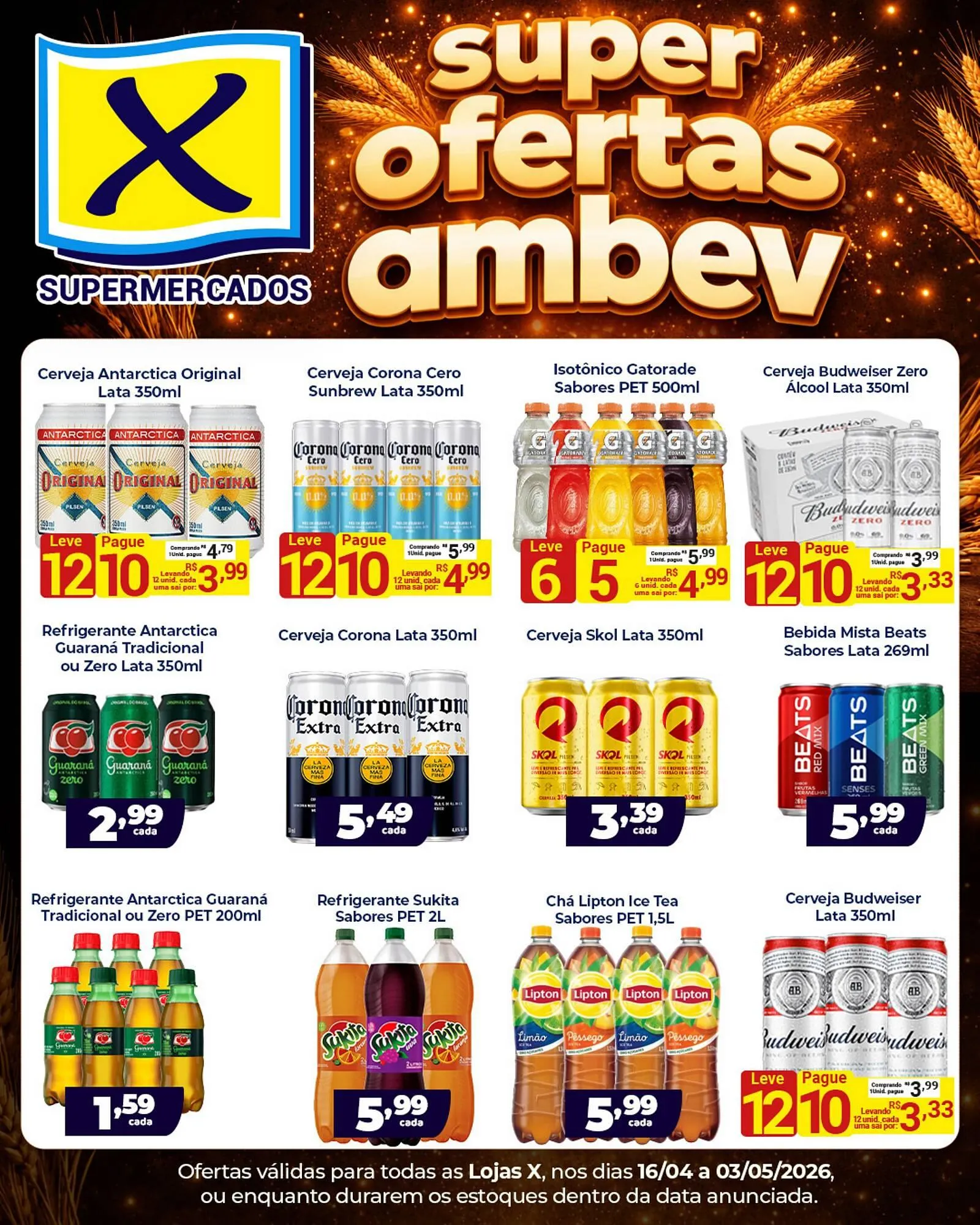 Encarte de Folheto X Supermercados 16 de abril até 3 de maio 2026 - Pagina 1