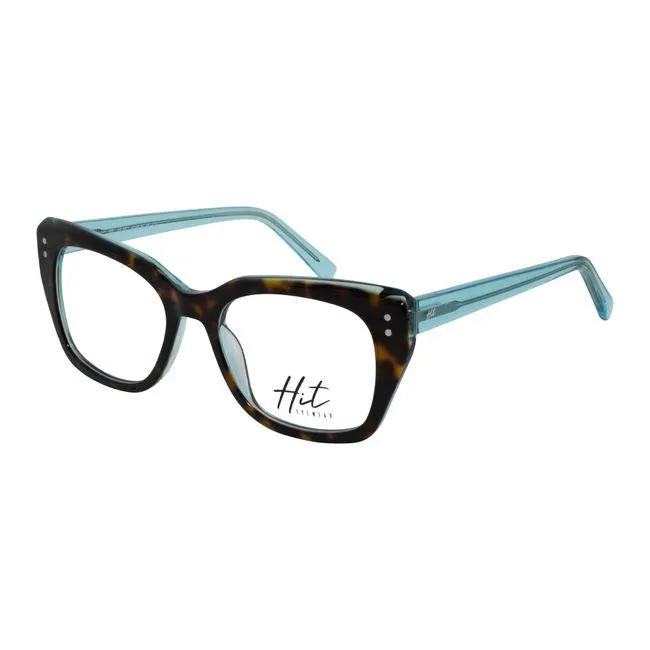 Armação de Óculos de Grau Hit, modelo 1 4048, cor Demi Marrom com Azul