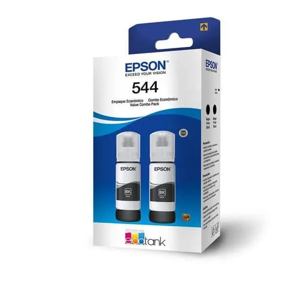 Kit com 2 Garrafas de Tinta Epson, Preto, T544120-2P, CX 1 UN