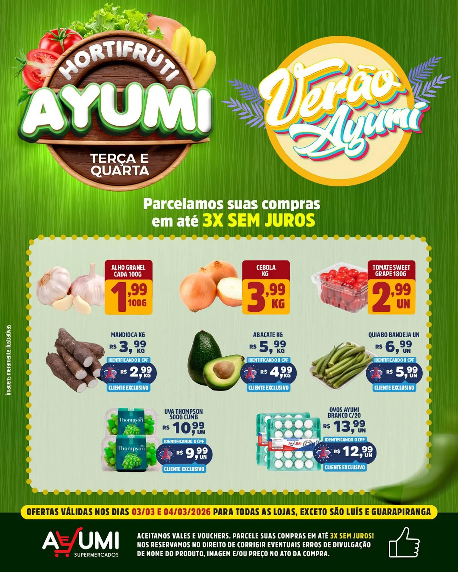 Encarte de Folheto Ayumi Supermercados 3 de março até 4 de março 2026 - Pagina 1