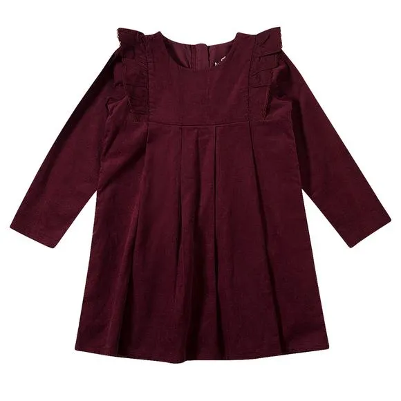 Vestido manga longa estampa lisa veludo kids tip top