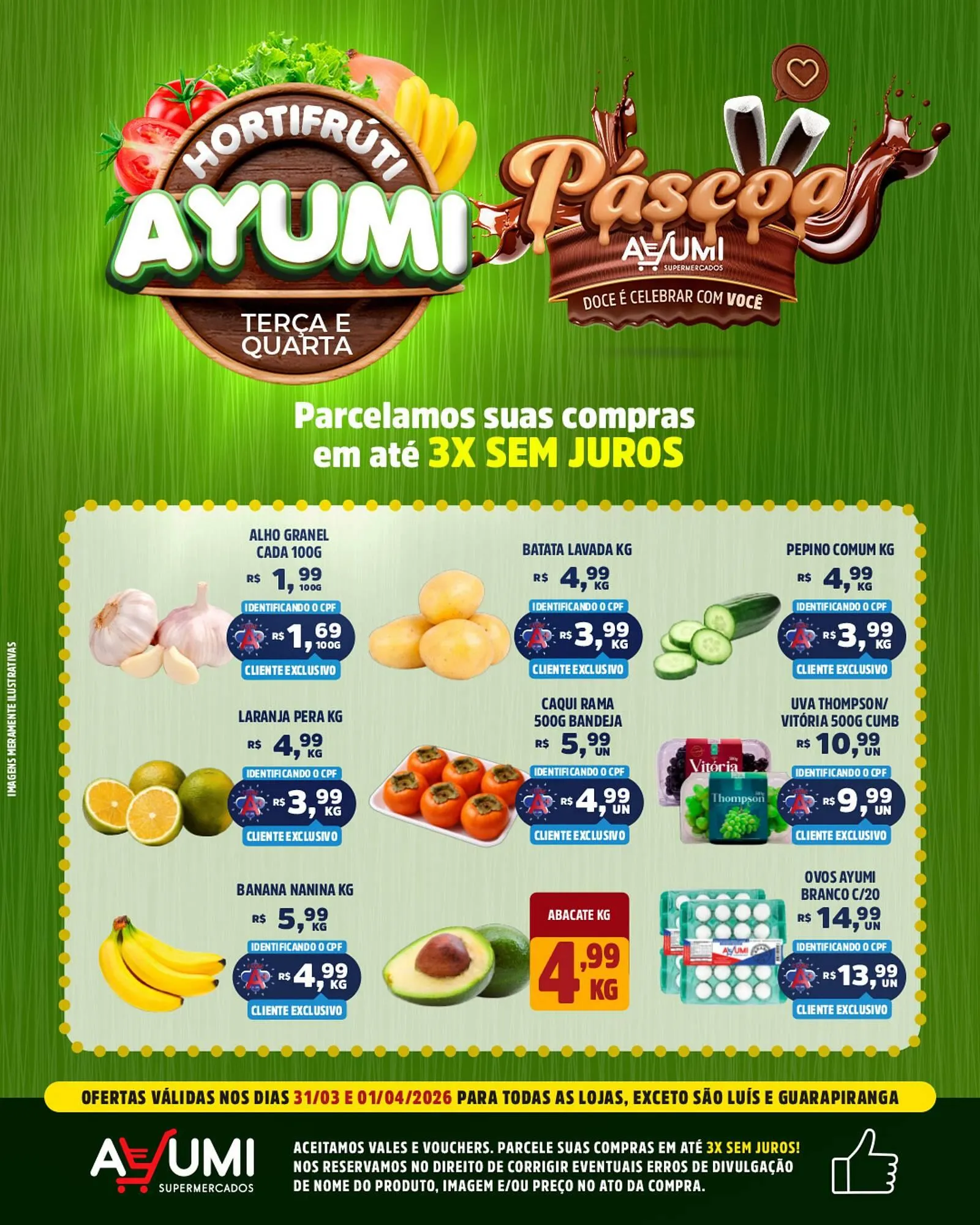 Encarte de Folheto Ayumi Supermercados 31 de março até 1 de abril 2026 - Pagina 1