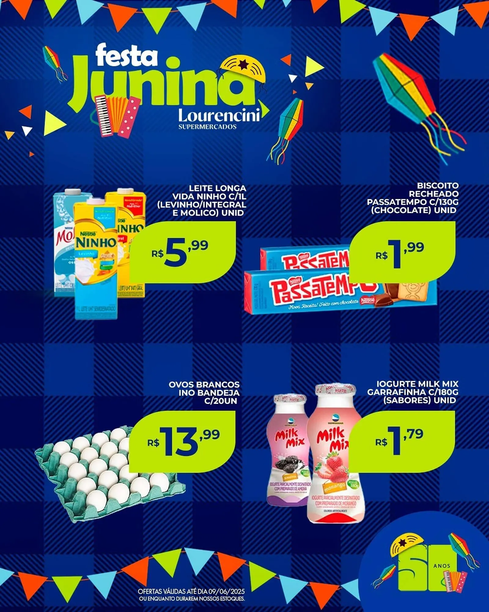 Encarte de Catálogo Lourencini Supermercados 6 de junho até 9 de junho 2025 - Pagina 1