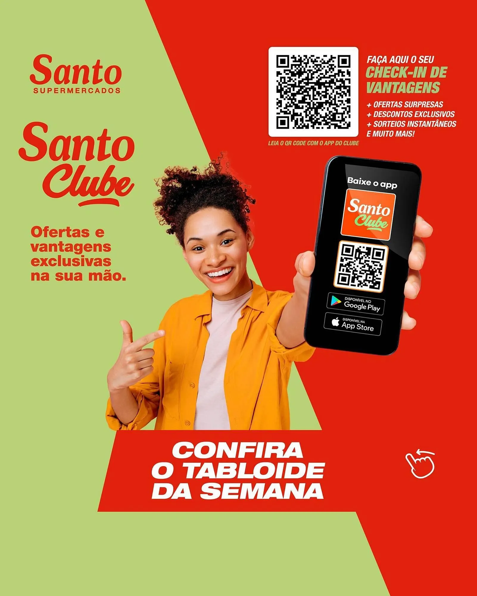 Encarte de Catálogo Santo Supermercados 15 de abril até 19 de abril 2026 - Pagina 1