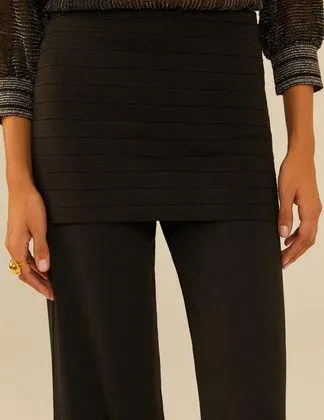 Calça Tricot Flare Com Pala