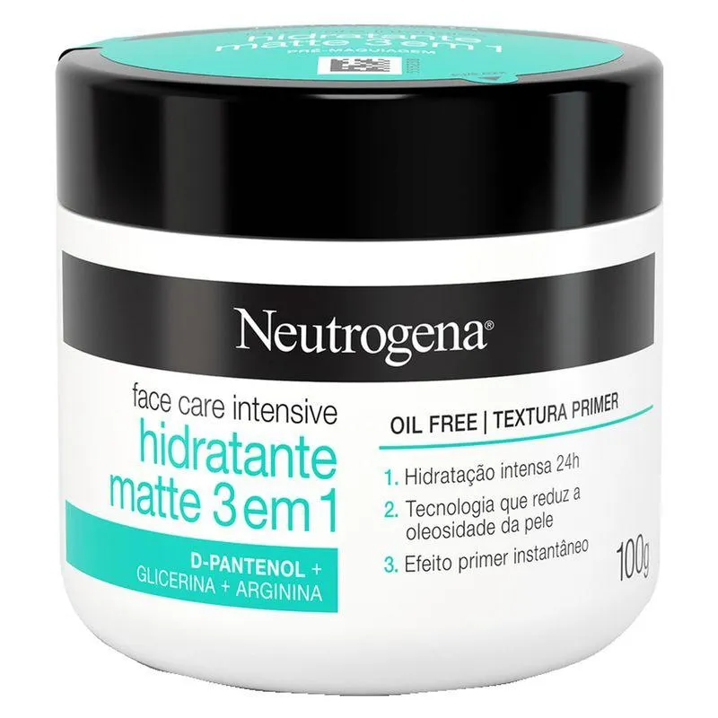 Hidratante Facial Neutrogena Face Care Intensive Matte 3 em 1 100g