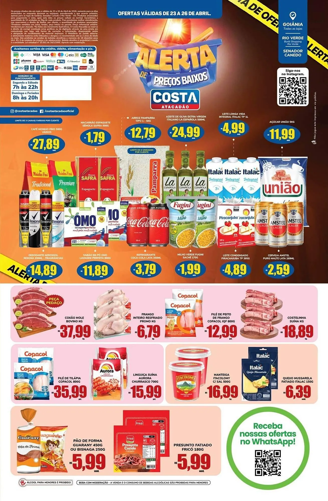 Encarte de Tabloide Costa Atacadão 23 de abril até 26 de abril 2026 - Pagina 1