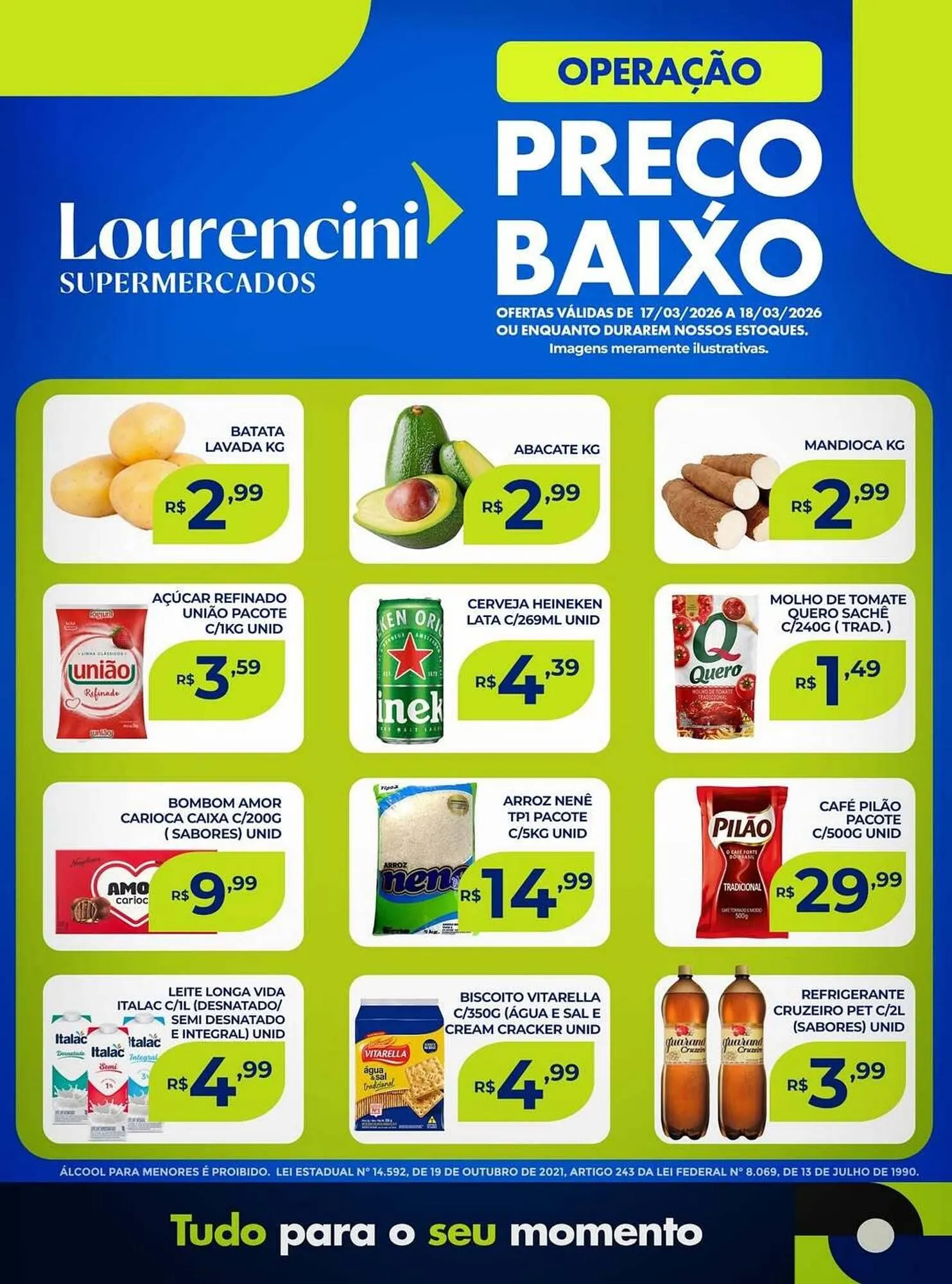 Encarte de Catálogo Lourencini Supermercados 17 de março até 18 de março 2026 - Pagina 1