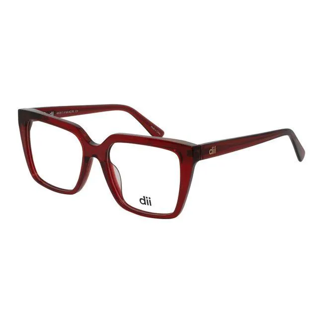 Armação de Óculos de Grau Feminina Dii Collection Quadrado 4164 Cor Vermelho Cristal