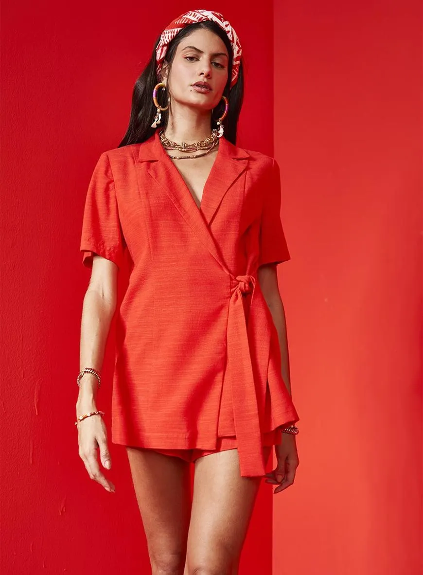 Blazer Alongado Com Amarração Alegria