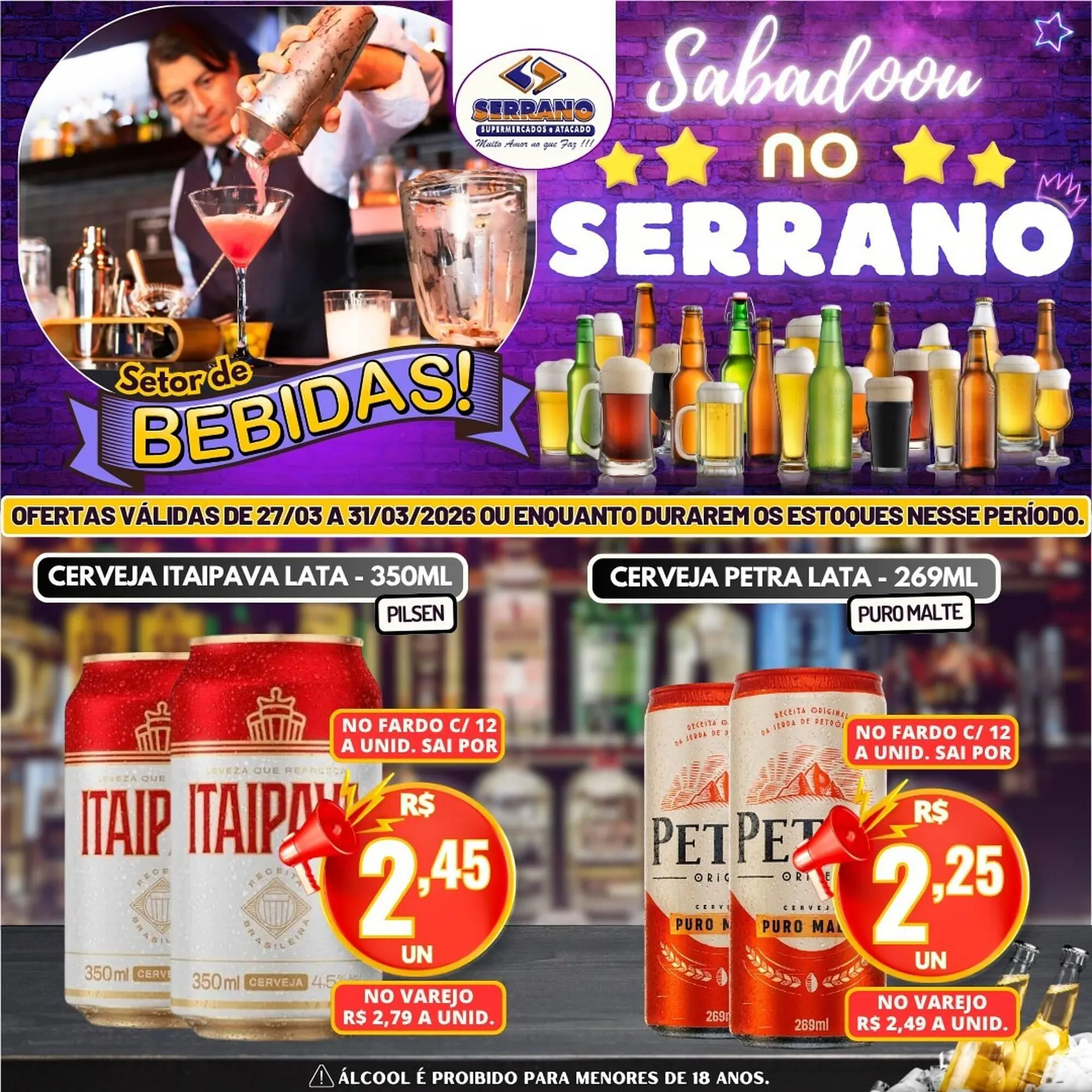 Encarte de Catálogo Serrano Supermercado 28 de março até 31 de março 2026 - Pagina 1