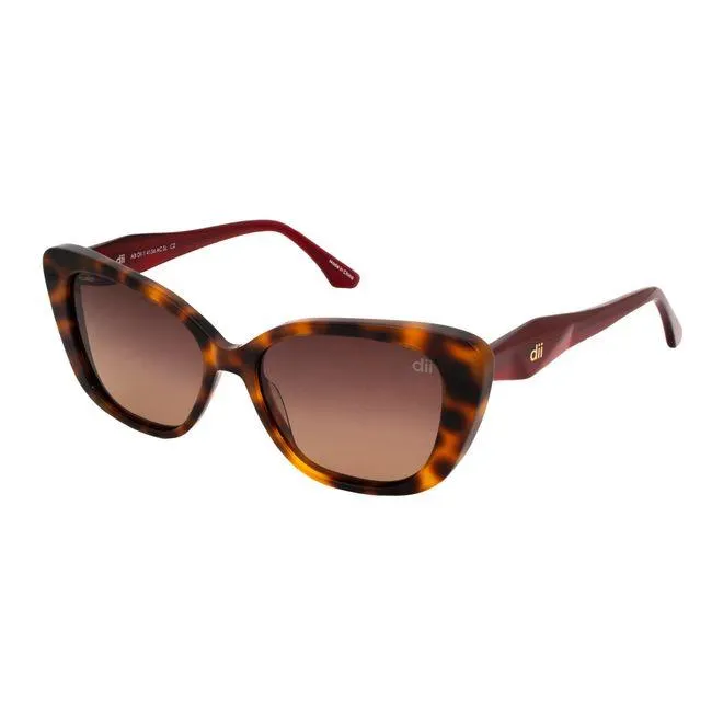 Óculos de sol Dii Collection, modelo 1 4156, cor Demi Marrom com Vinho, tamanho 54