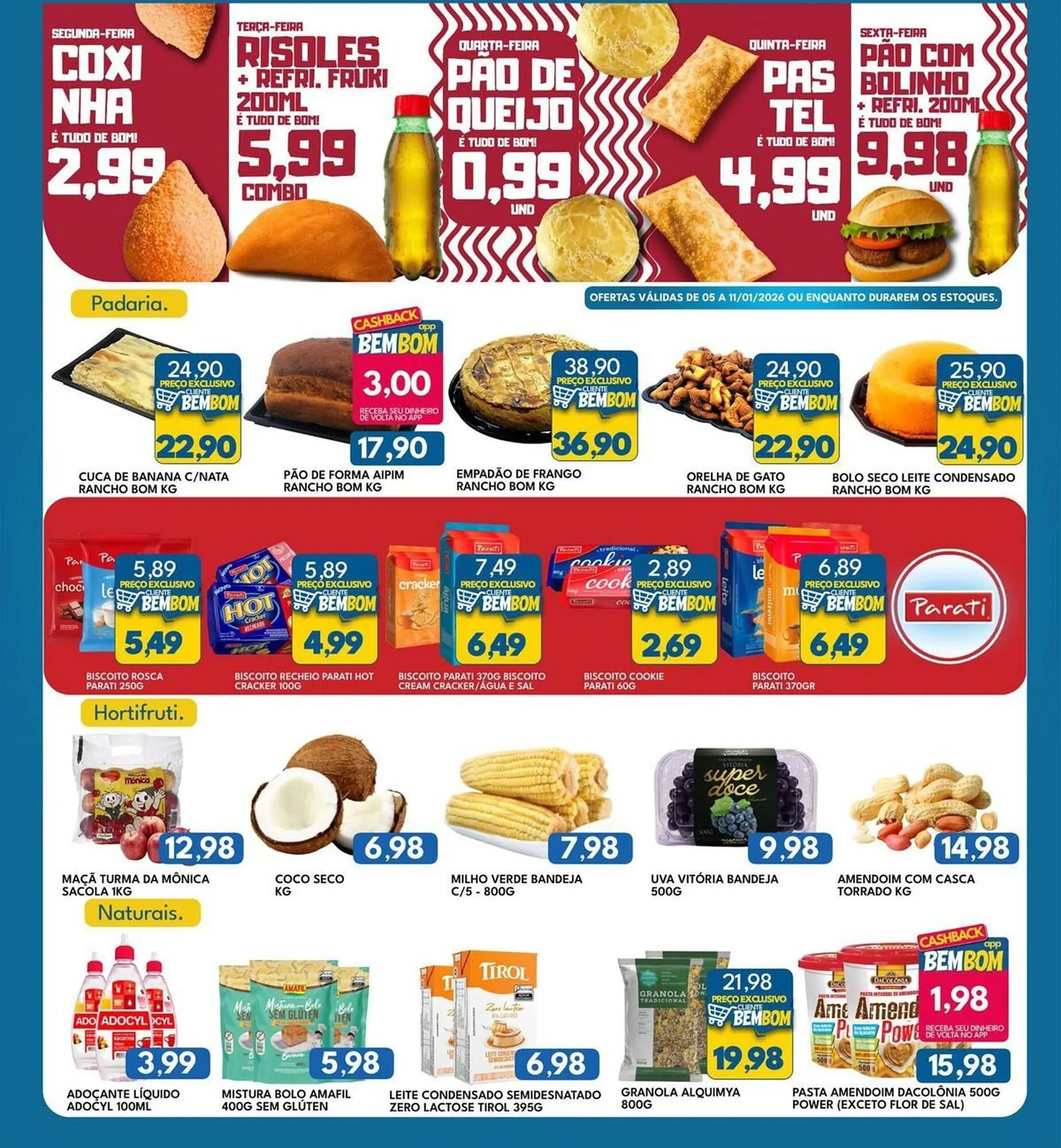 Encarte de Catálogo Rancho Bom Supermercados 5 de janeiro até 11 de janeiro 2026 - Pagina 1