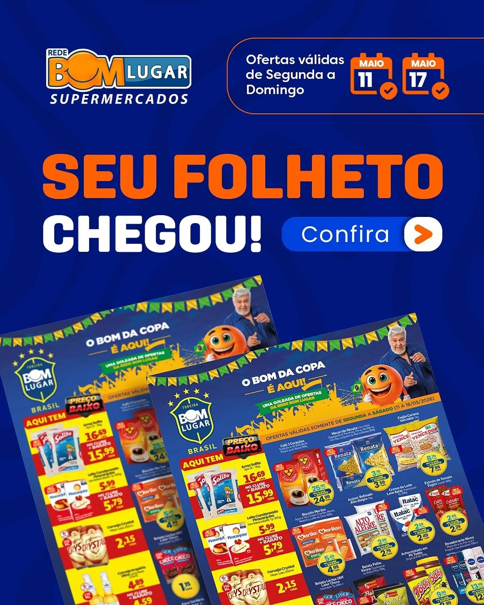 Encarte de Folheto Rede Bom Lugar 11 de maio até 17 de maio 2026 - Pagina 1