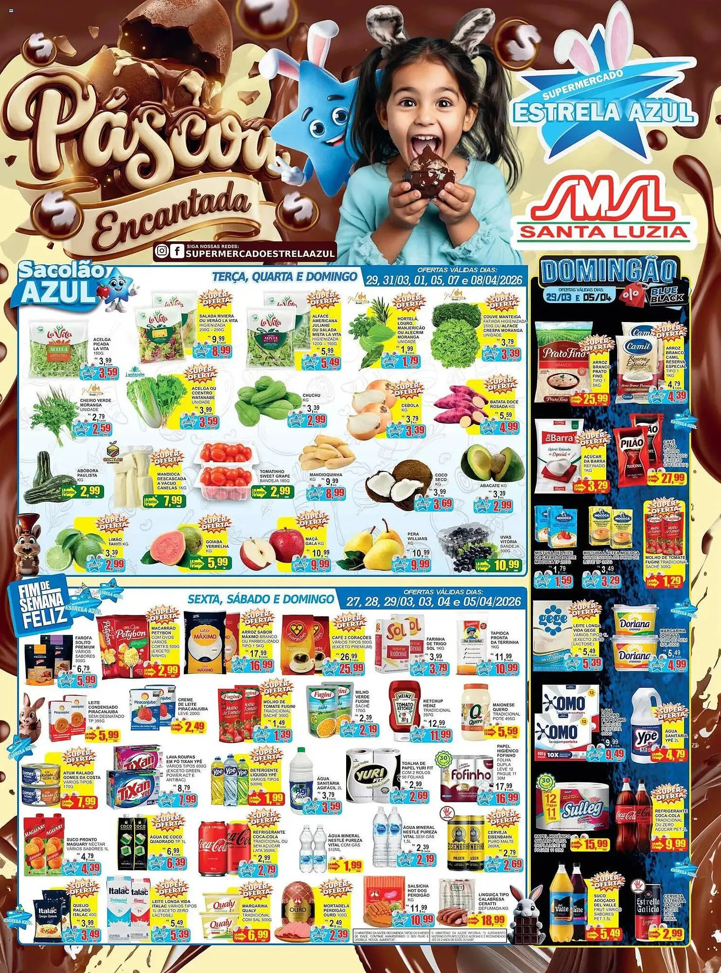 Encarte de Folheto Supermercado Estrela Azul 26 de março até 8 de abril 2026 - Pagina 1