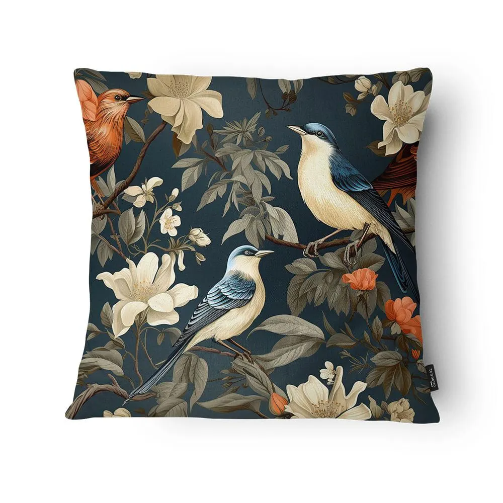 Capa Almofada Pássaros E Flores PAS2413 Microfibra 43x43cm PAS2413 - Tuti Gottô
