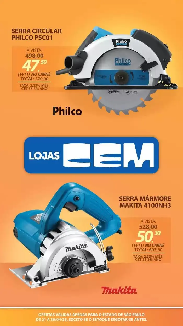 Encarte de Encarte Lojas Cem 18 de abril até 30 de abril 2025 - Pagina 112