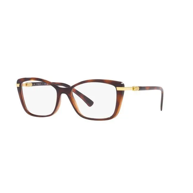 Armação de Óculos de Grau Feminina Vogue Gatinho VO5487B 2386 Havana/Castanho Claro